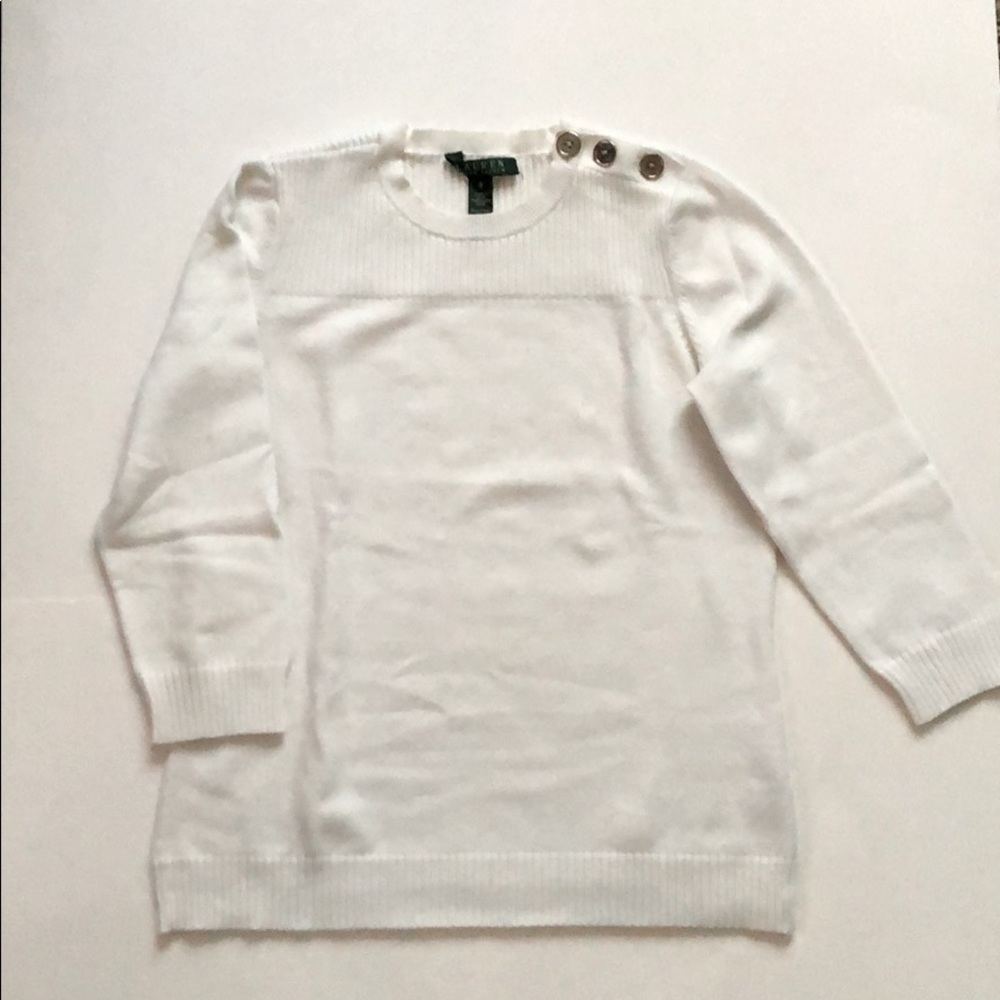 Lauren by Ralph Lauren, sweater, white, size small (1)